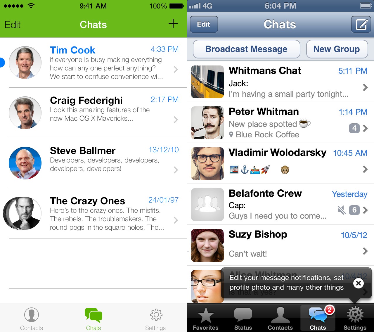 WhatsApp iOS 7 Redesign