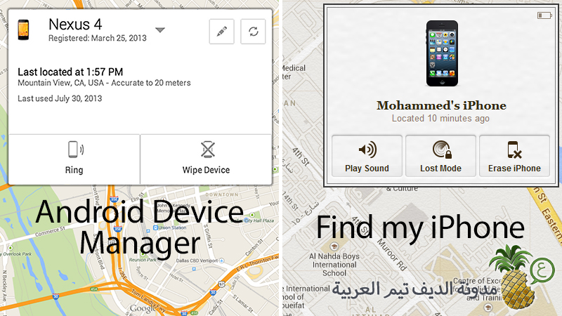 Find my iPhone and Android Device Manager