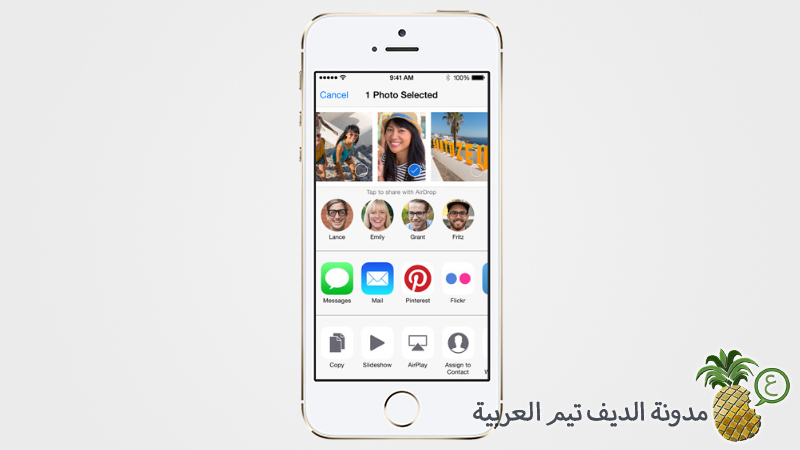 iOS 8 Sharing Option