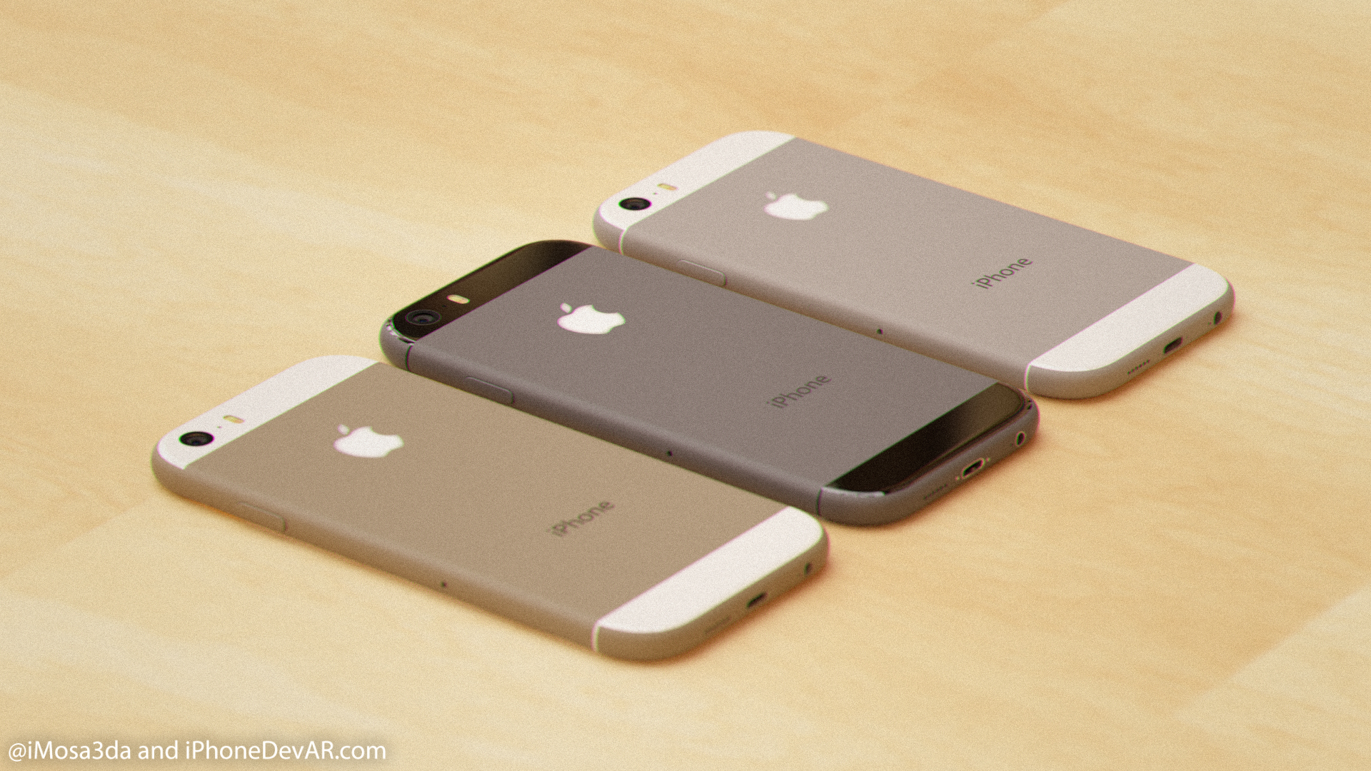 الايفون 6 بألوانه الثلاثة وشعار Apple المضيء